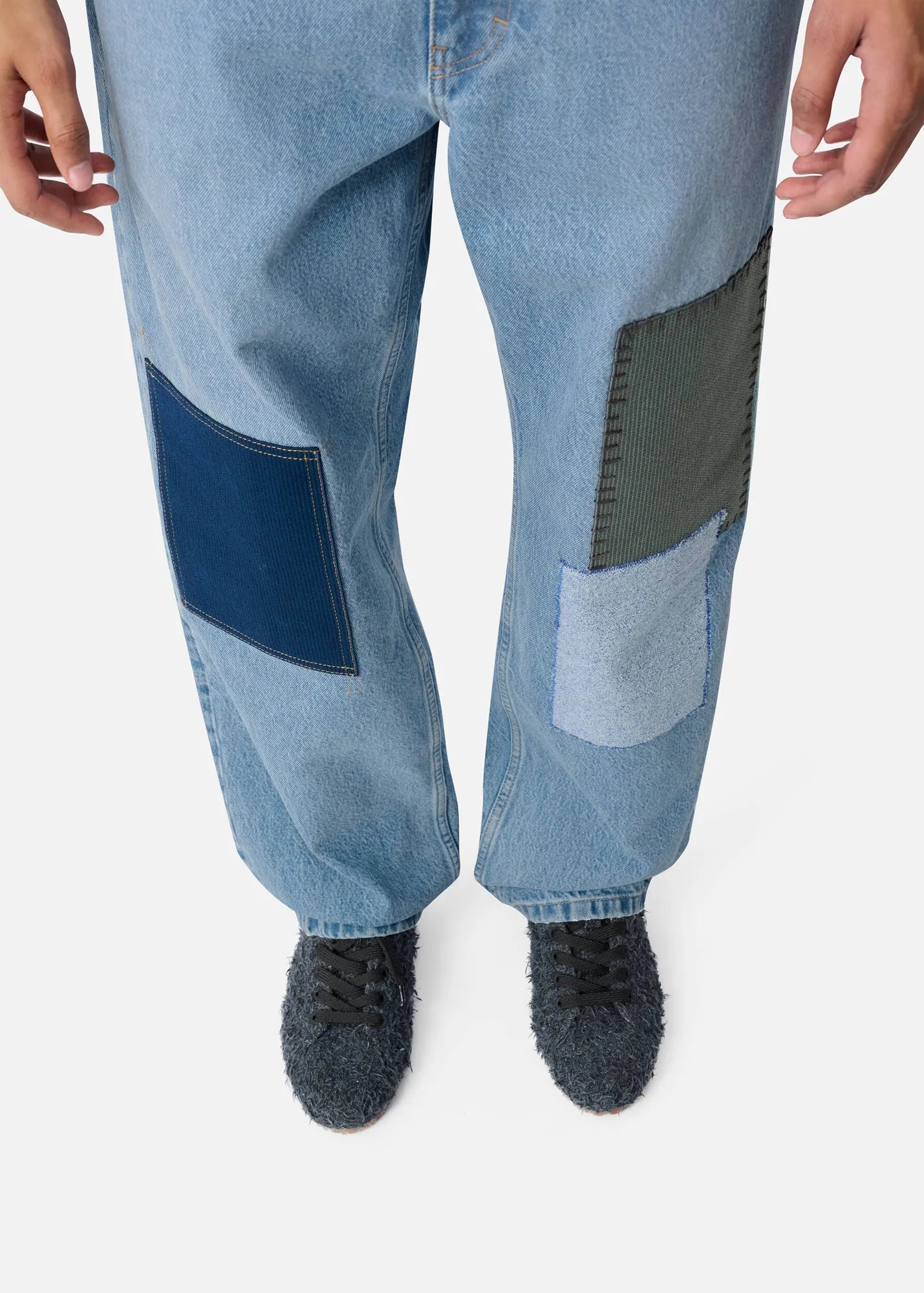 Zine Embroidered Patch Jeans | Hover