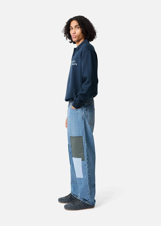 Zine Embroidered Patch Jeans